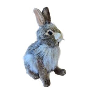 New 23cm Hansa Black Tailed Rabbit Realistic Cute Soft Stuffed Animal Plush Toy